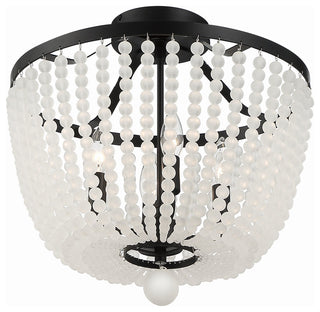 Rylee 4-Light Matte Black Frosted Beads Ceiling Mount
