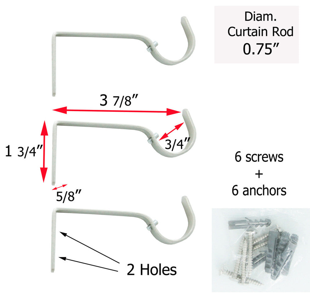 Extendable Curtain Rod Set 53 to 82 L -Diam