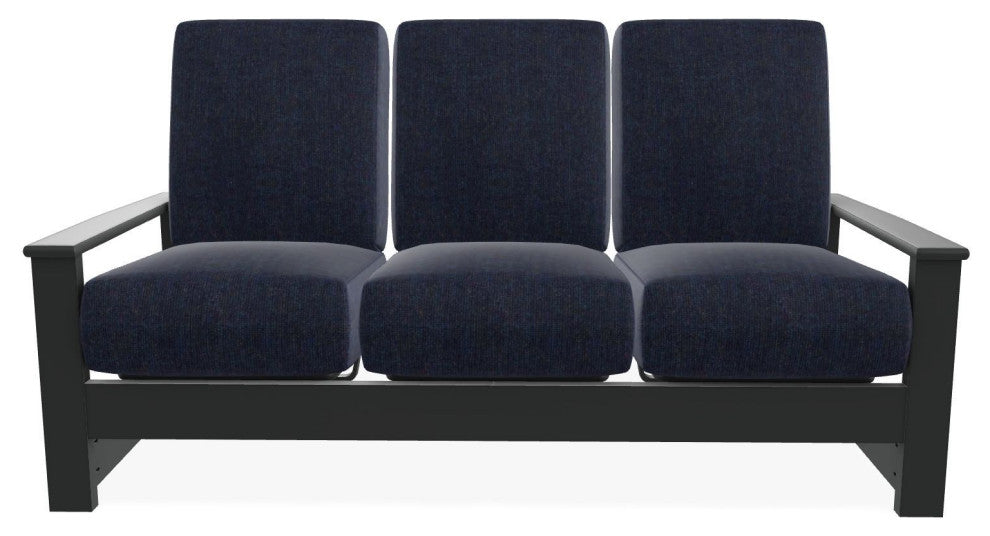 Leeward Deep Seat 3-Seat Outdoor Sofa, Indigo/Graphite
