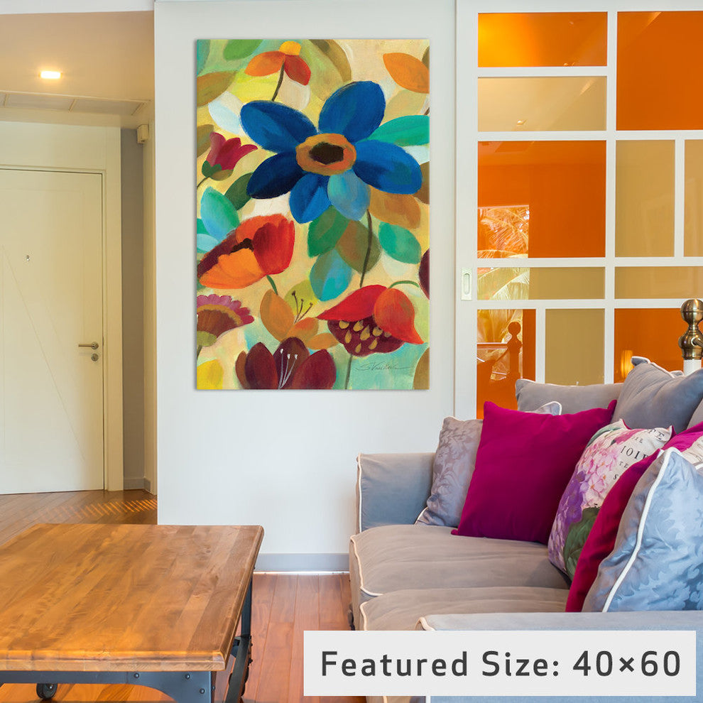 "Summer Floral Panel I " by Silvia Vassileva, 40x26x1.5"