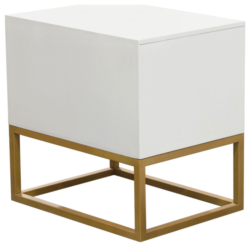 Spectrum 2-Drawer Accent Table, White