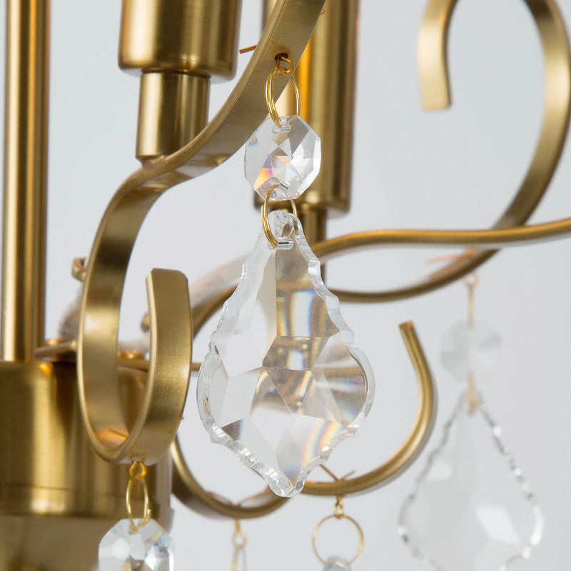 LNC Modern 3-Light Gold Chandelier With Crystal, Lantern Shape