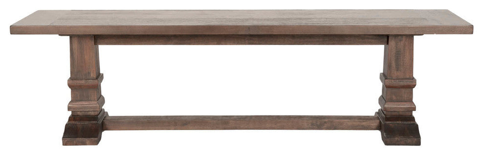 Wooden Large Dining Bench, Rustic Java Brown