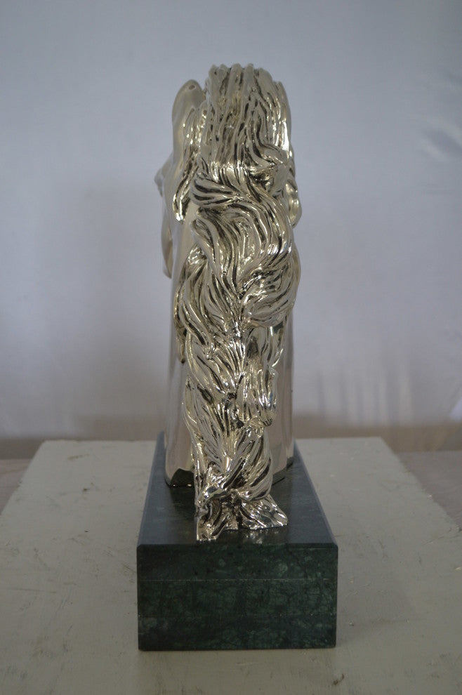 Horse Bust  Silver Finished Statue -  Size: 16"L x 7"W x 20"H.