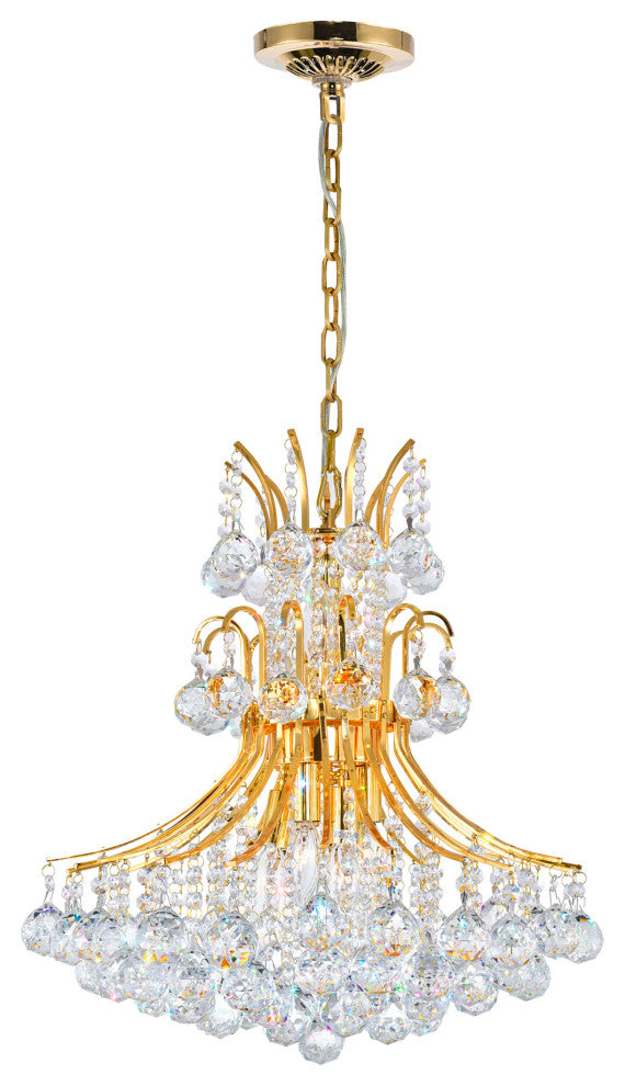 Princess 8 Light Down Chandelier With Gold Finish