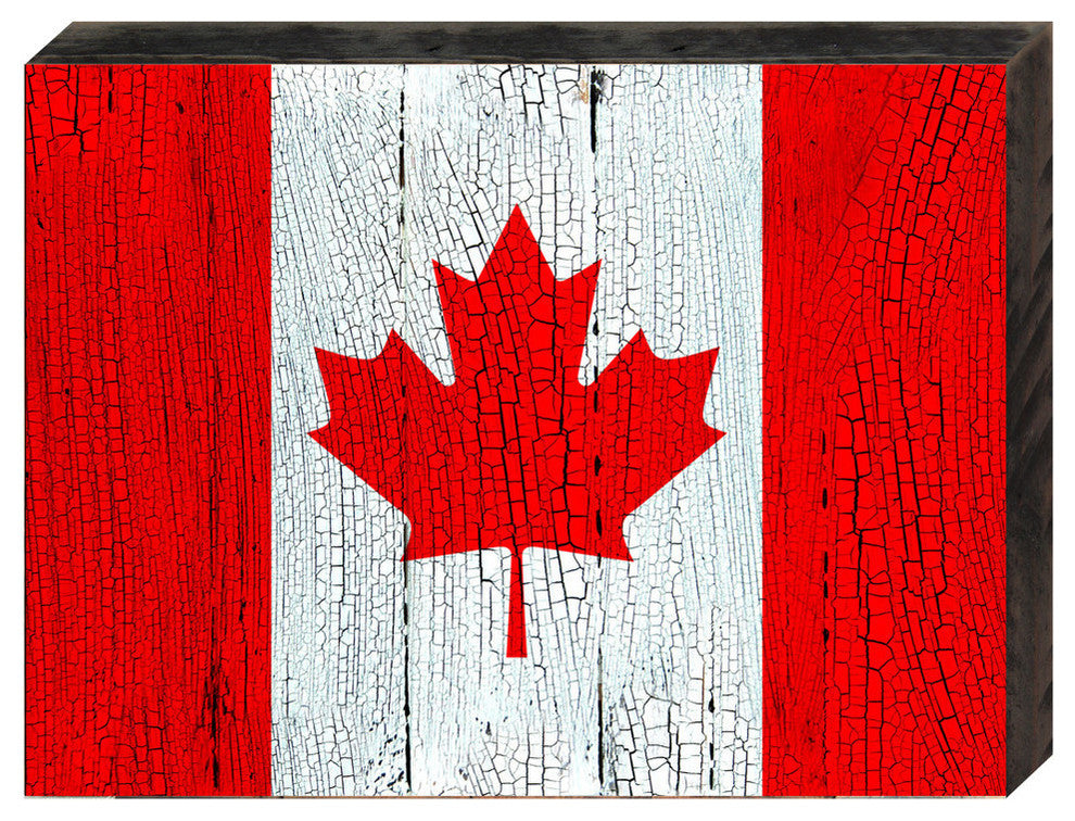 Flag Of Canada Wooden Block 85099Ca