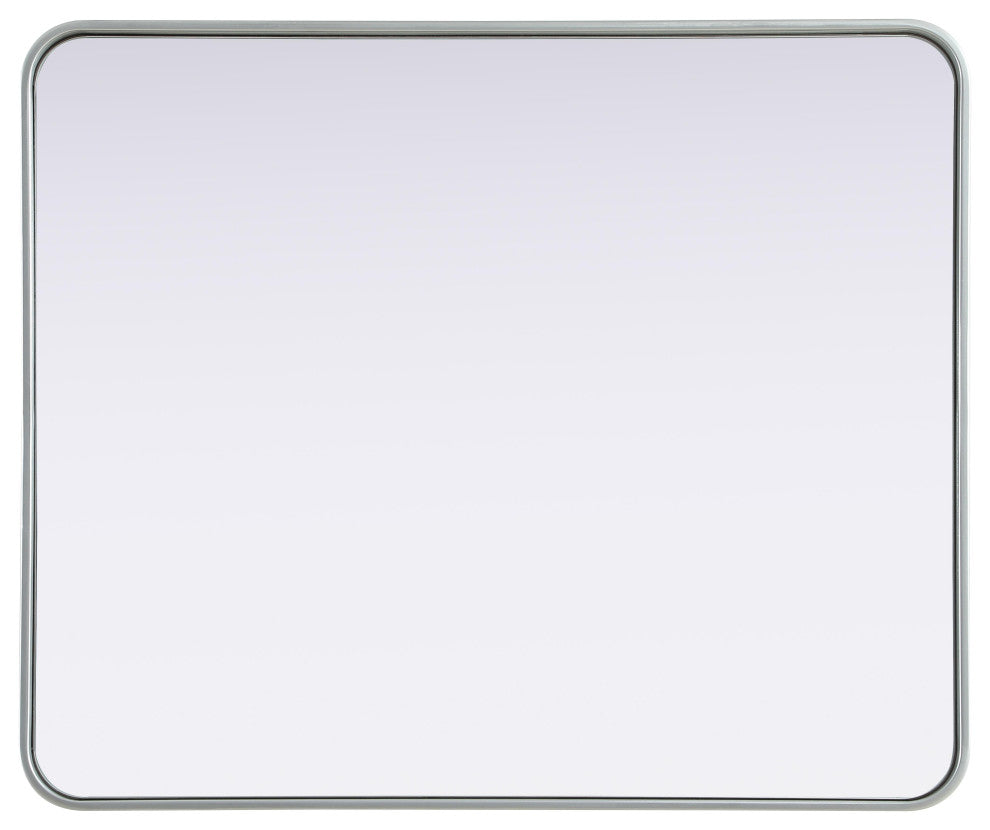 Home Living Contour Metal Rectangle Mirror 30x36, Silver