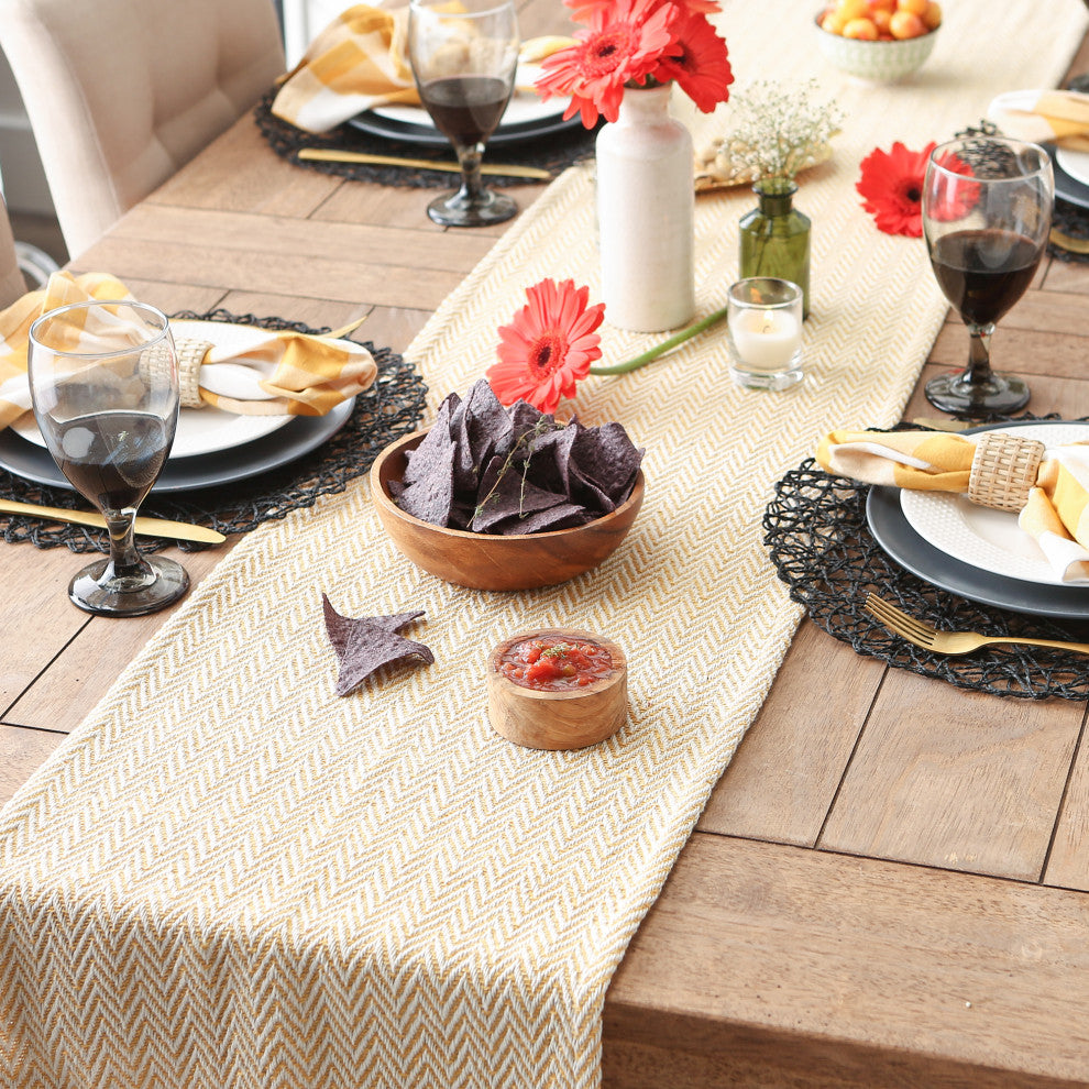 Honey Gold Chevron Table Runner 15x108