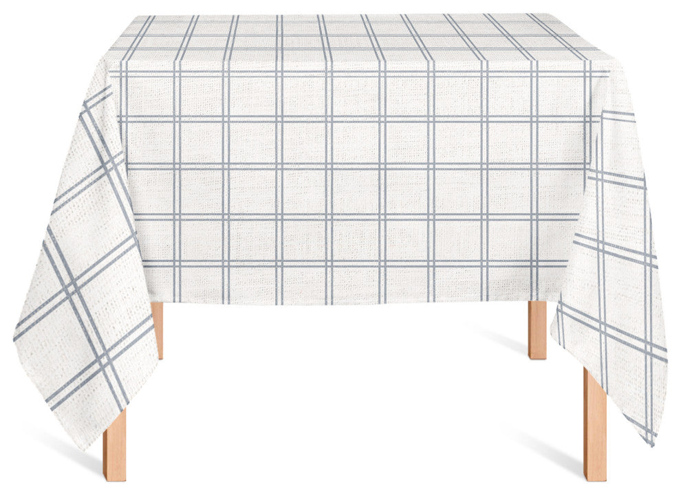 Slate Windowpane Pattern 58x58 Tablecloth