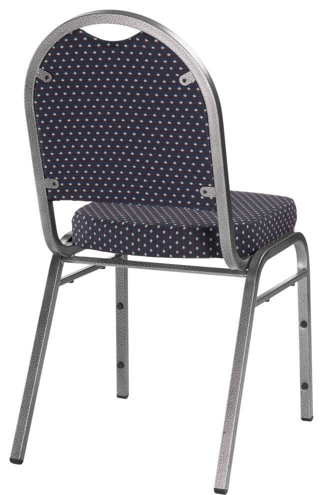 NPS 9200 Fabric Stack Chair, Diamond Navy Seat/ Silvervein Frame