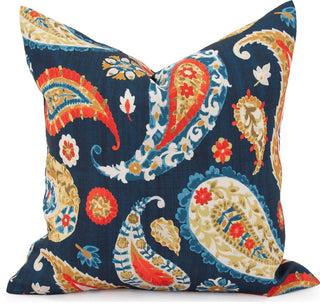 Blue Paisley Boteh Pillow By Davida Kay