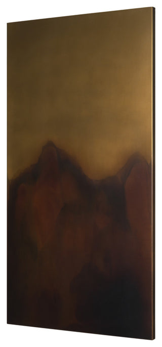 Rios Gold and Red Painted With Acid Wash Metal Wall Art