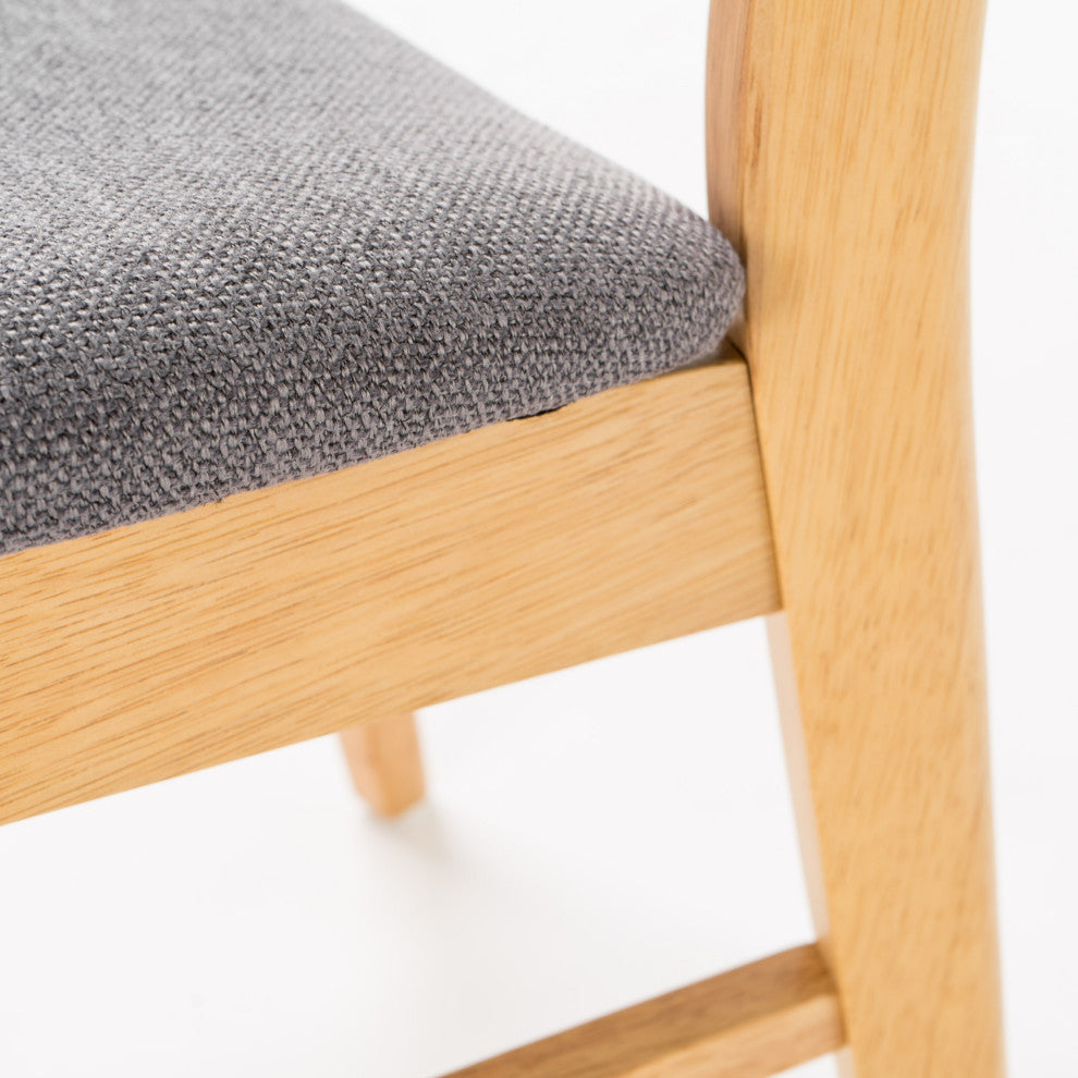 Skylar Dining Chairs, Set of 4, Dark Gray/Natural Oak