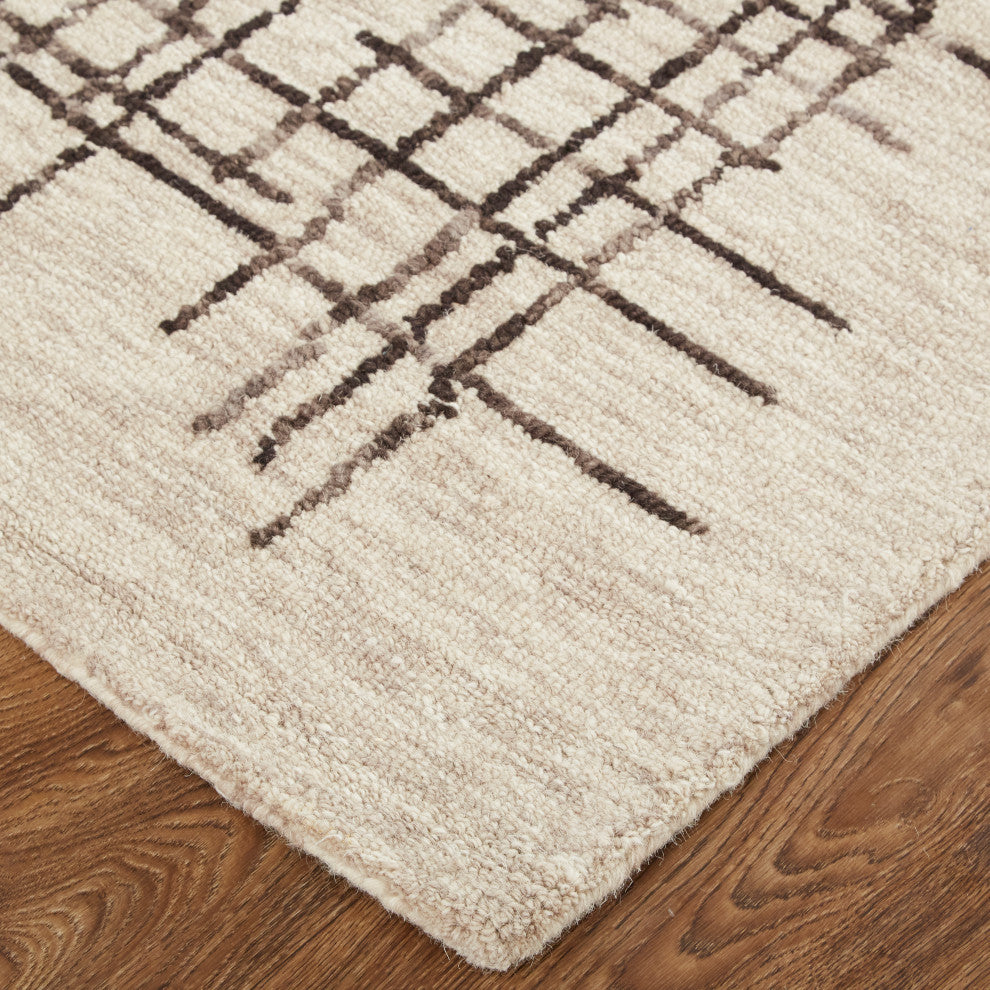 Weave & Wander Carrick Architectural Rug, Beige/Brown, 3'6"x5'6"