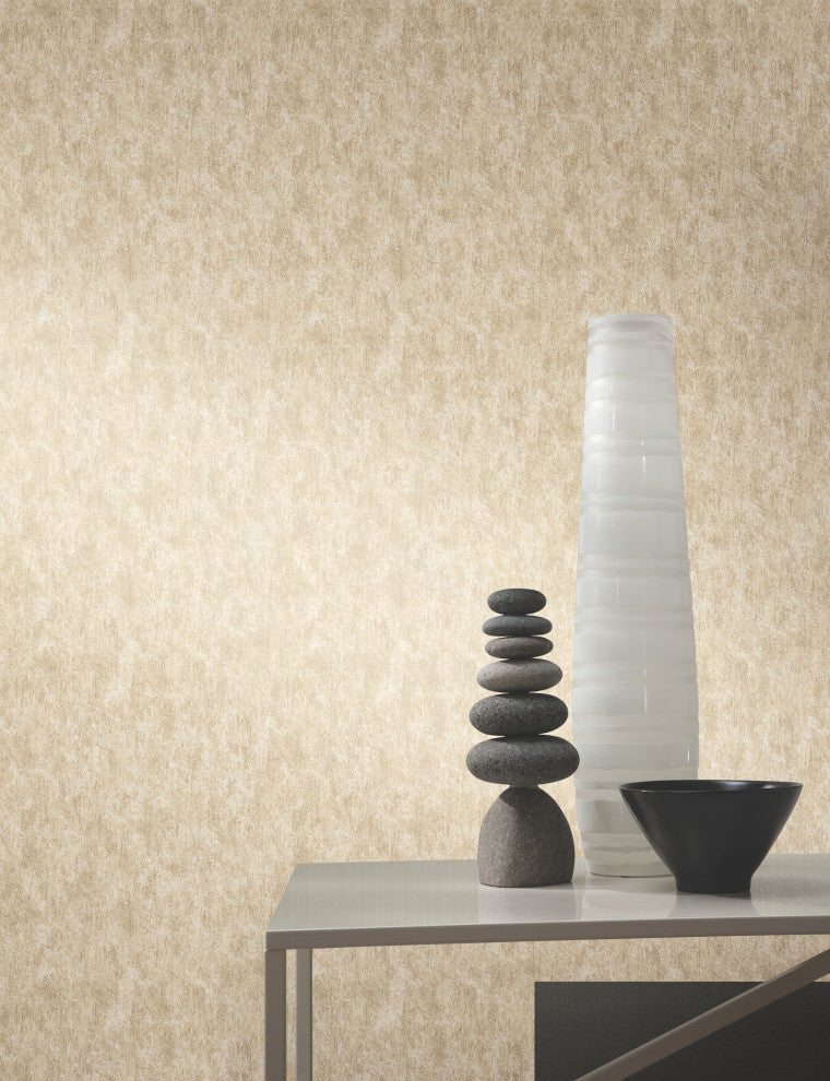 Gold on Silver Shimmering Patina Wallpaper