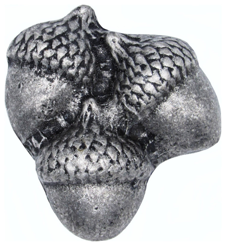 Triple Acorns Cabinet Knob, Pewter