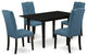 5Pc Dining Set, Nail Head Kitchen Chairs, Butterfly Leaf Table, Black