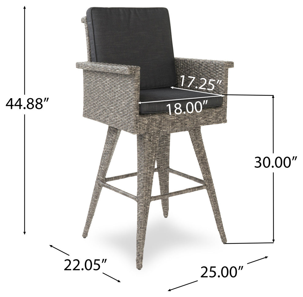 GDF Studio 5-Piece Venice Outdoor Wicker Dining Bar Set
