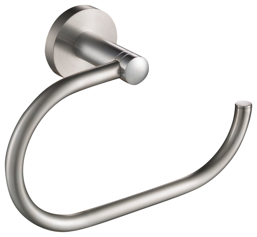 Elie Bathroom Towel Ring, Brushed Nickel