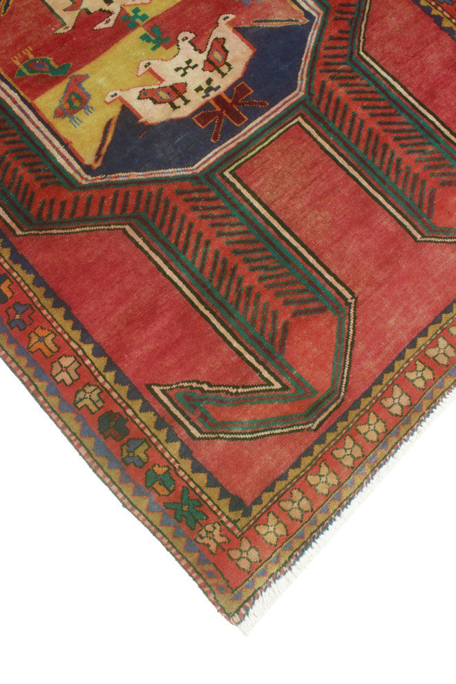 Fine Vintage Distressed Quent Rust/Purple Runner, 4'0x11'1