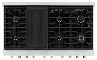 ZLINE 48" Gas Range, Stainless With White Matte SGRZ-WM-48-CB