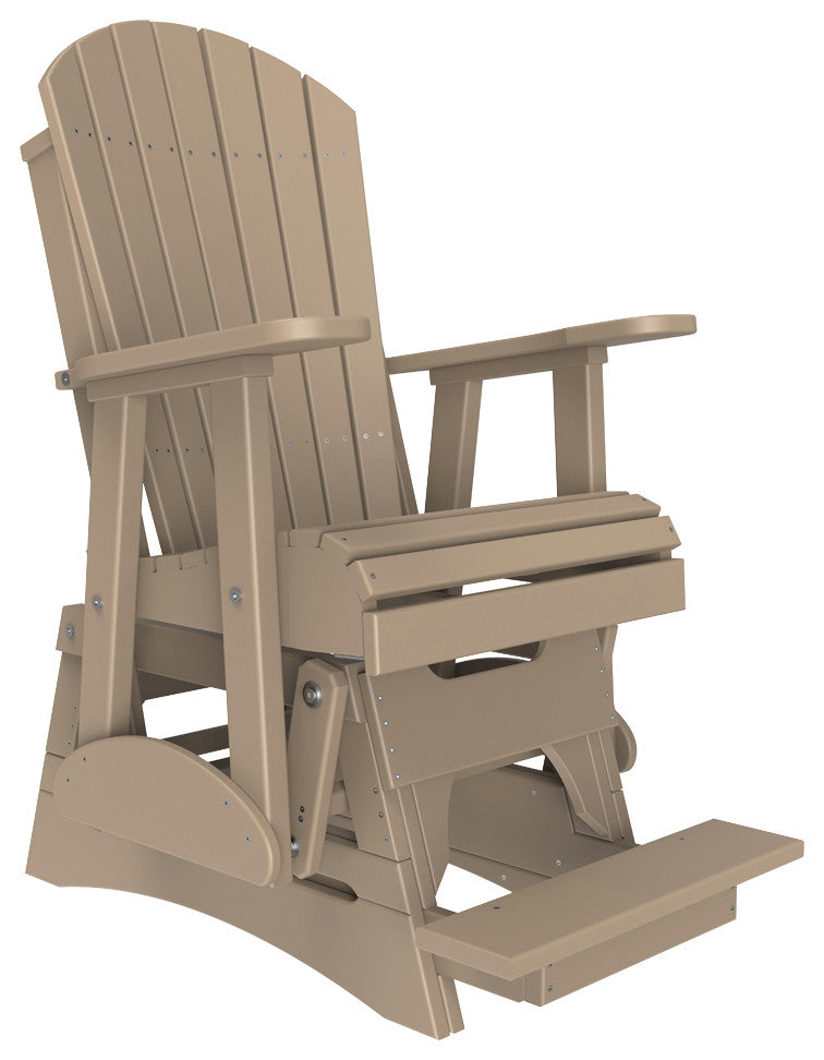 Poly Adirondack Glider, Weatherwood, 2 Foot, Balcony