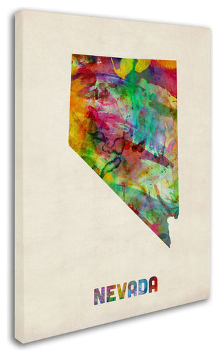'Nevada Map' Canvas Art by Michael Tompsett