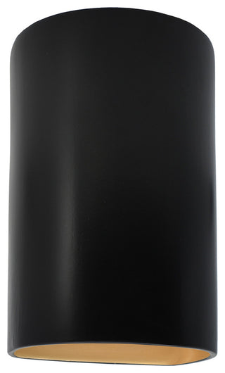 Ambiance Small Cylinder Wall Sconce, Closed, Carbon Black, Gold, LED