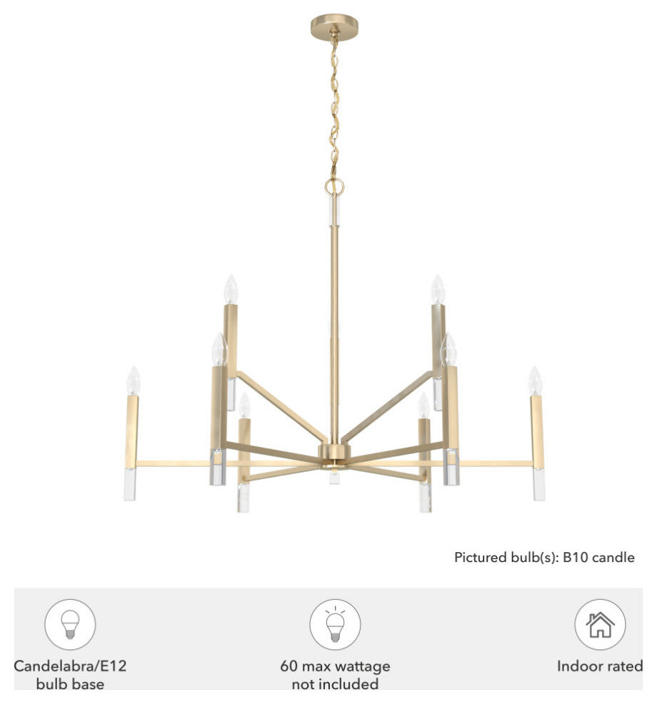 Hunter Sunjai Alturas Gold 9 Light 2-Tier Chandelier Light