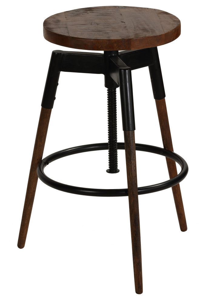Bare Decor Cardinal Wood Adjustable Swivel Bar Stool, 25-30"