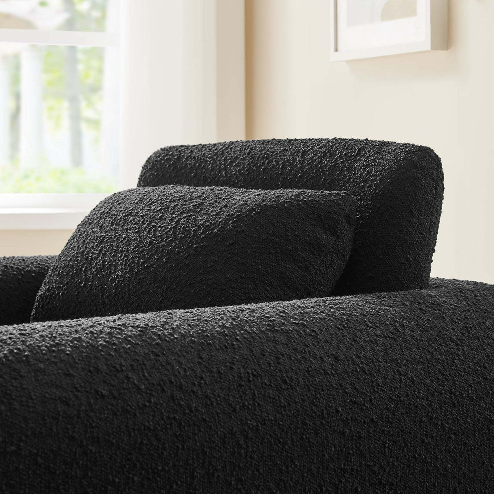 Waverly Boucle Upholstered Armchair - Black