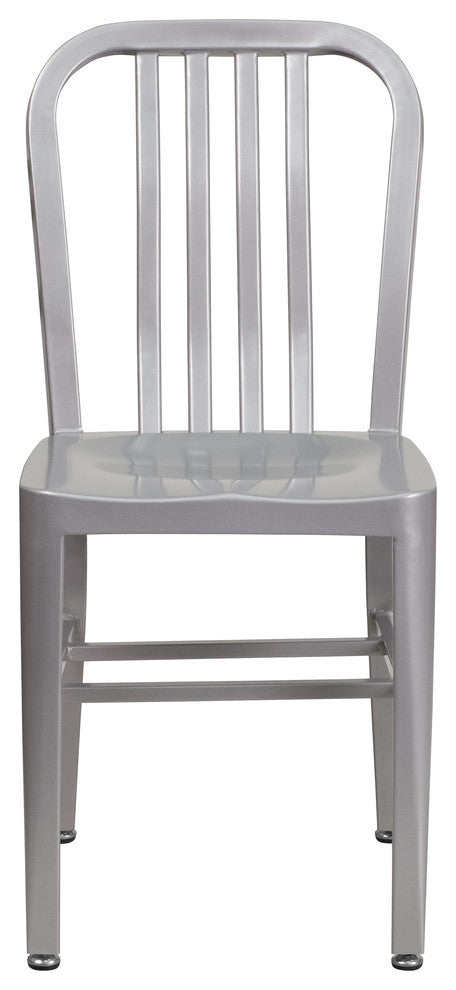 Silver Metal Indoor-Outdoor Chair