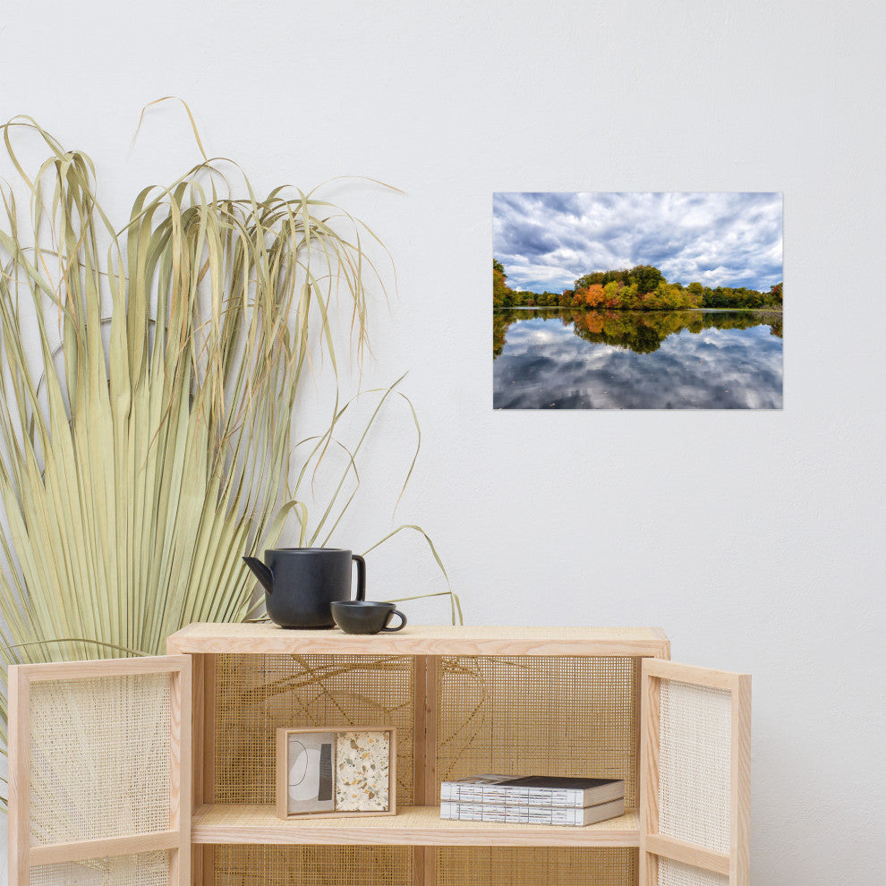 Autumn Reflections Landscape Photo Rural / Rustic Unframed Wall Art Print, 18" X 24"