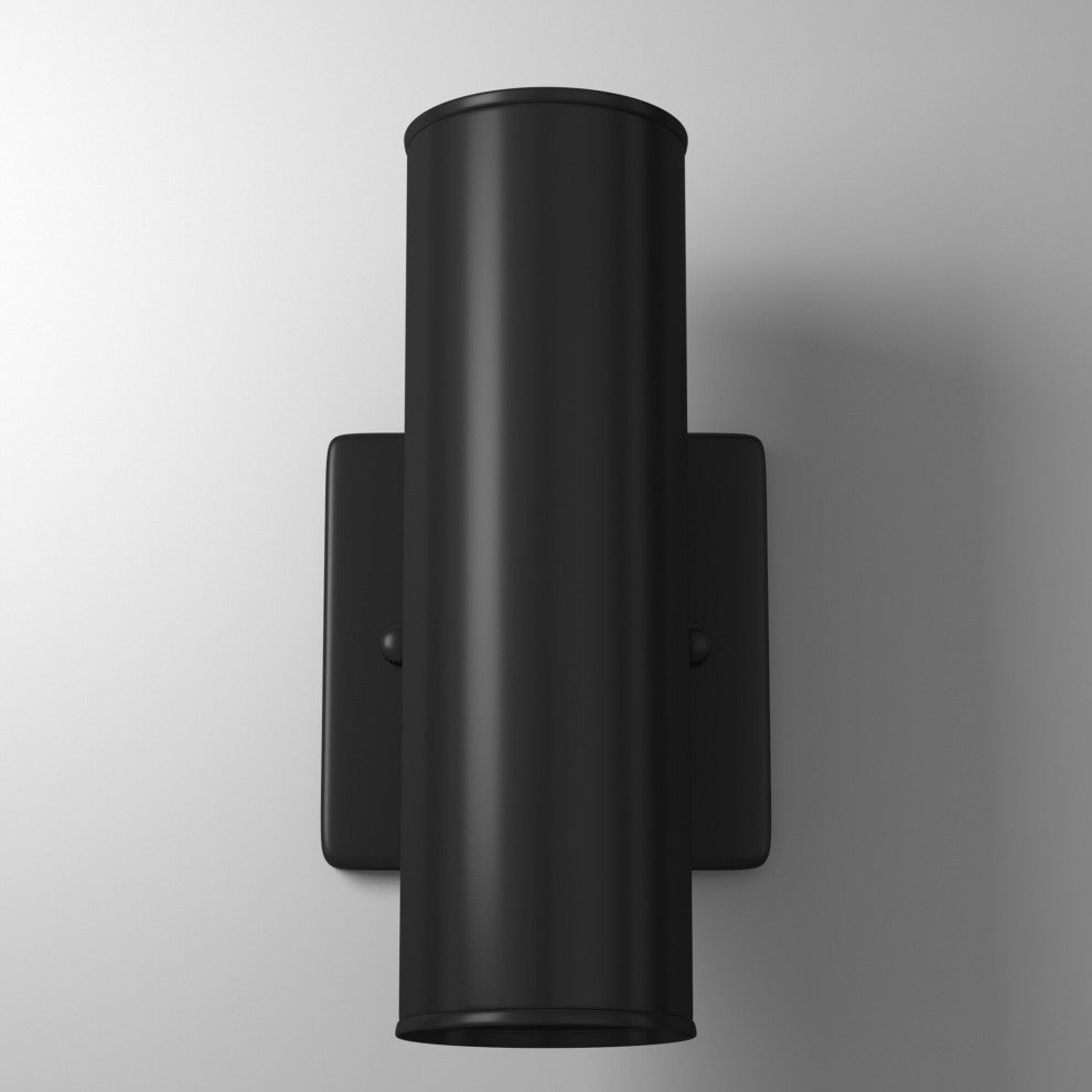 1x50W Outdoor Wall Light, Matte Black Finish, 2 Light