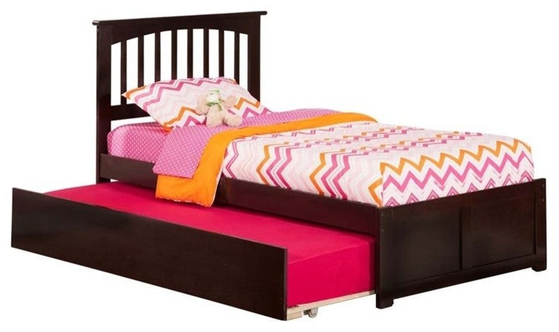 Mission Flat Panel Footboard With Urban Trundle, Espresso, Twin