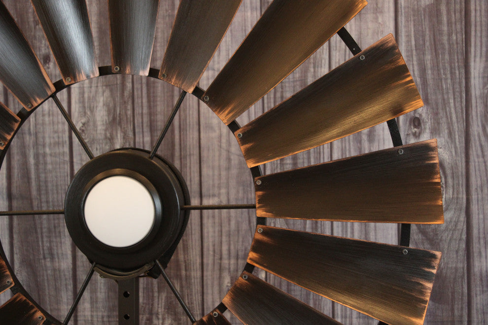 46 Inch Charred Whiskey Barrel Windmill Ceiling Fan | The Patriot