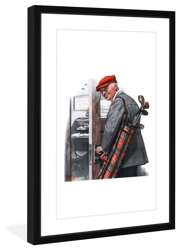 "Important Business" Framed Art Print by Norman Rockwell