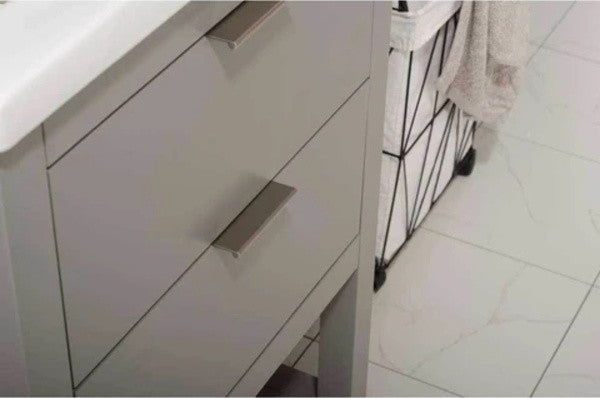Design Element Klein 24" Modern Single Sink Vanity, Gray