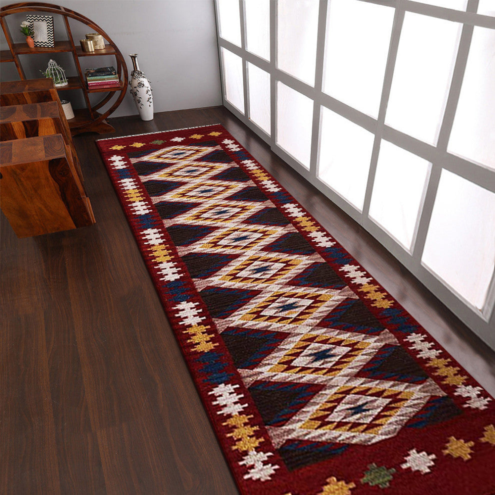 HAND WOVEN FLAT WEAVE KILIM WOOL ECO-FRIENDLY AREA RUGS-Contemporary,Multicolor