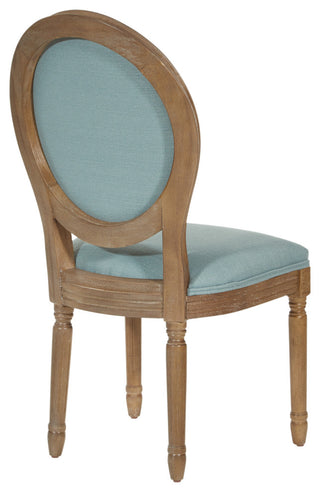 Lillian Oval Back Chair, Klein Sea Fabric With Brushed Frame