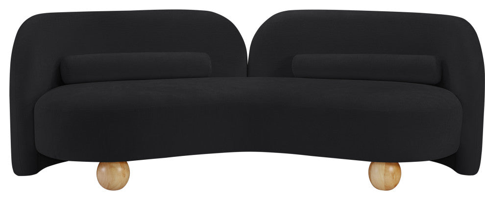 Daphne Upholstered Chair/Loveseat/Sofa, Black, Chenille Fabric, Sofa