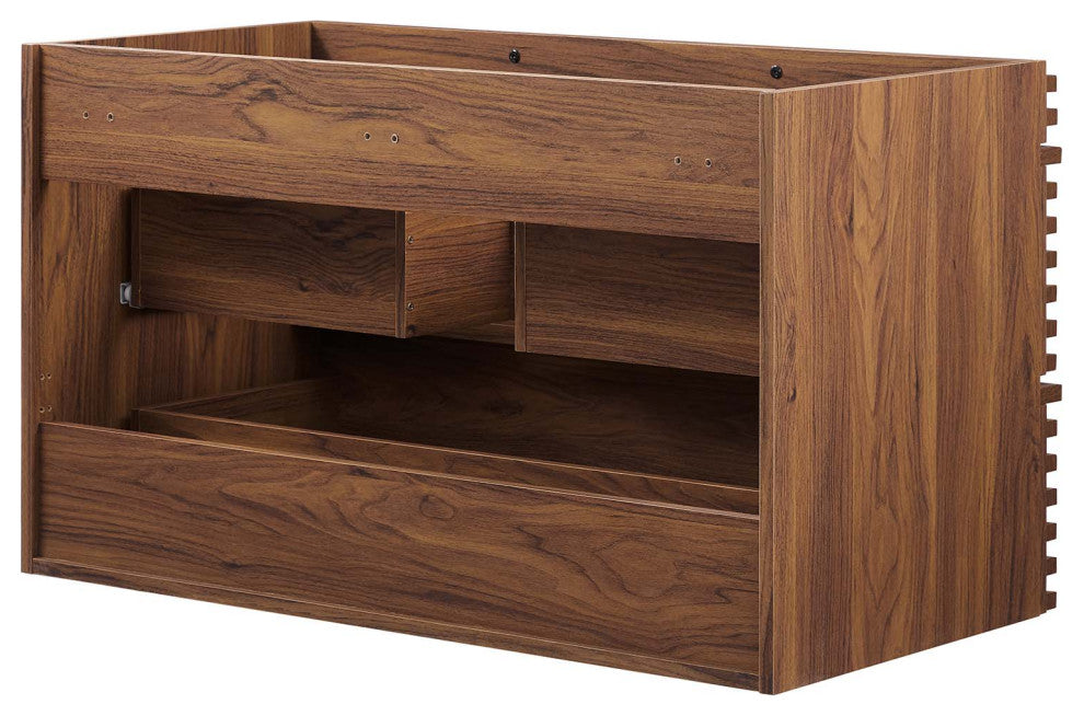 Render 36" Wall-Mount Bathroom Vanity Cabinet, Walnut