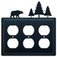 Triple Outlet Cover, Bear and Pine Trees