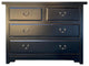 Oriental Black Lacquer 4 Drawers Sideboard Credenza Dresser Cabinet Hcs7521