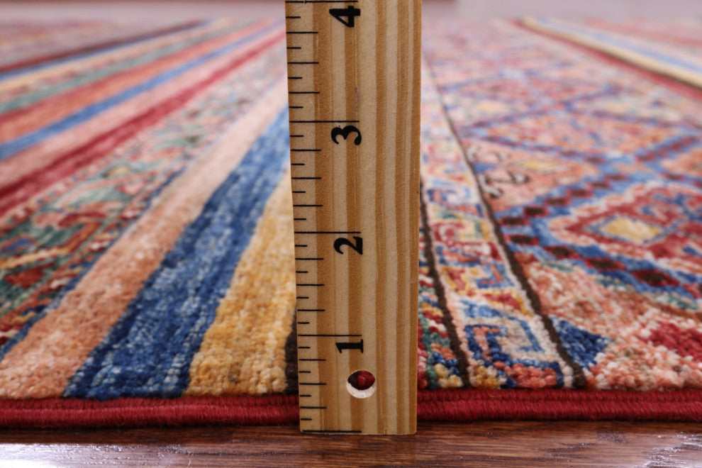 Handmade Khorjin Super Kazak Wool Rug 5' 7" X 7' 9" Q10451