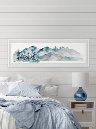 "Snowy Mountain Pass" Framed Painting Print, 45x15
