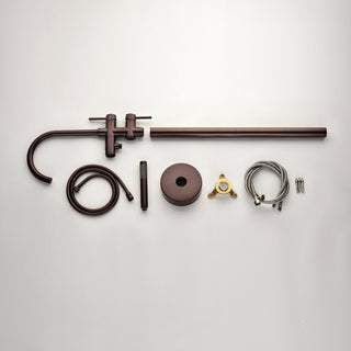 Freestanding Double Handle Clawfoot Tub Faucet, Brown