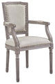 Penchant Dining Armchair Upholstered Fabric Set of 2