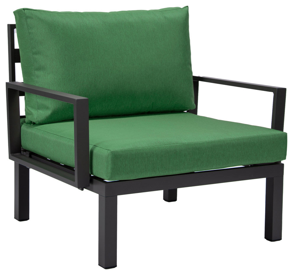 LeisureMod Hamilton 6-Piece Modular Patio Sectional Set With Cushion, Green