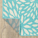Madelina Floral Blue and Ivory Indoor or Outdoor Area Rug, 8'6"x13'